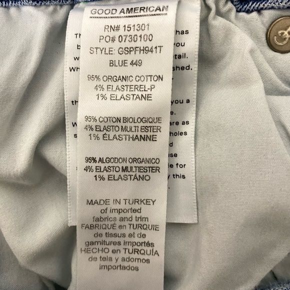 Good American Good Legs straight jeans Raw Hem High Rise Medium light blue wash - Picture 12 of 14